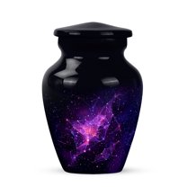 JAGASY Purple Small Cremation Urns for Parents - Keepsake Urn for Ashes Adult Male & Female - Tiny Urn for Ashes Women - Black Urns for Mom & Dad - (3 Inch)