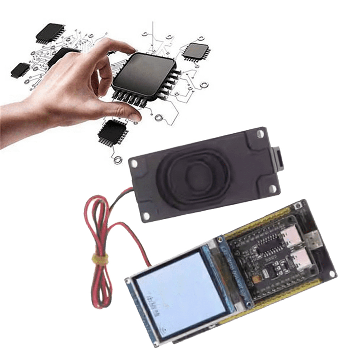 AI Voice Chat Robot ESP32-S3 Development Board+1.8inch Color Screen Kit for Student Educational Motherboard,1 * Development Board Breadboard Kit,Random