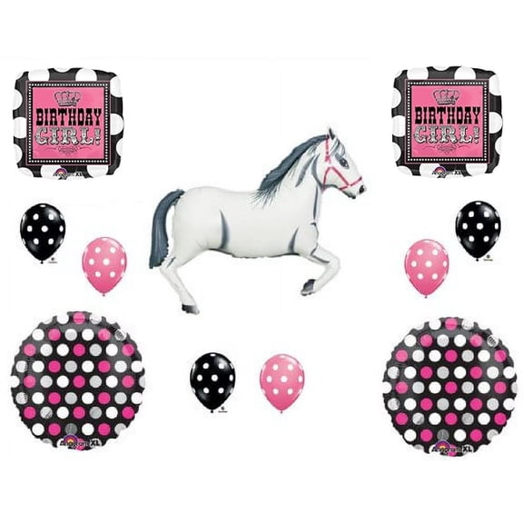 White Horse Cowgirl BIRTHDAY PARTY Balloons Decorations Supplies