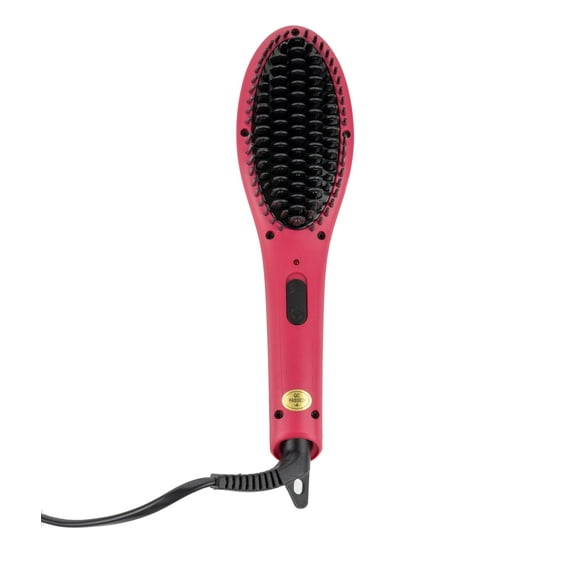 Relaxus Beauty Mini Brush Out Ceramic Straightening Ionic Brush with Dual Voltage, Viva Magenta