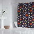 thumbnail image 2 of Football Baseball Pattern Shower Curtain 72"x72" ,Bathroom Decorative Shower Curtains Set with 12 Hooks,Modern Waterproof Washable Shower Curtain, 2 of 6