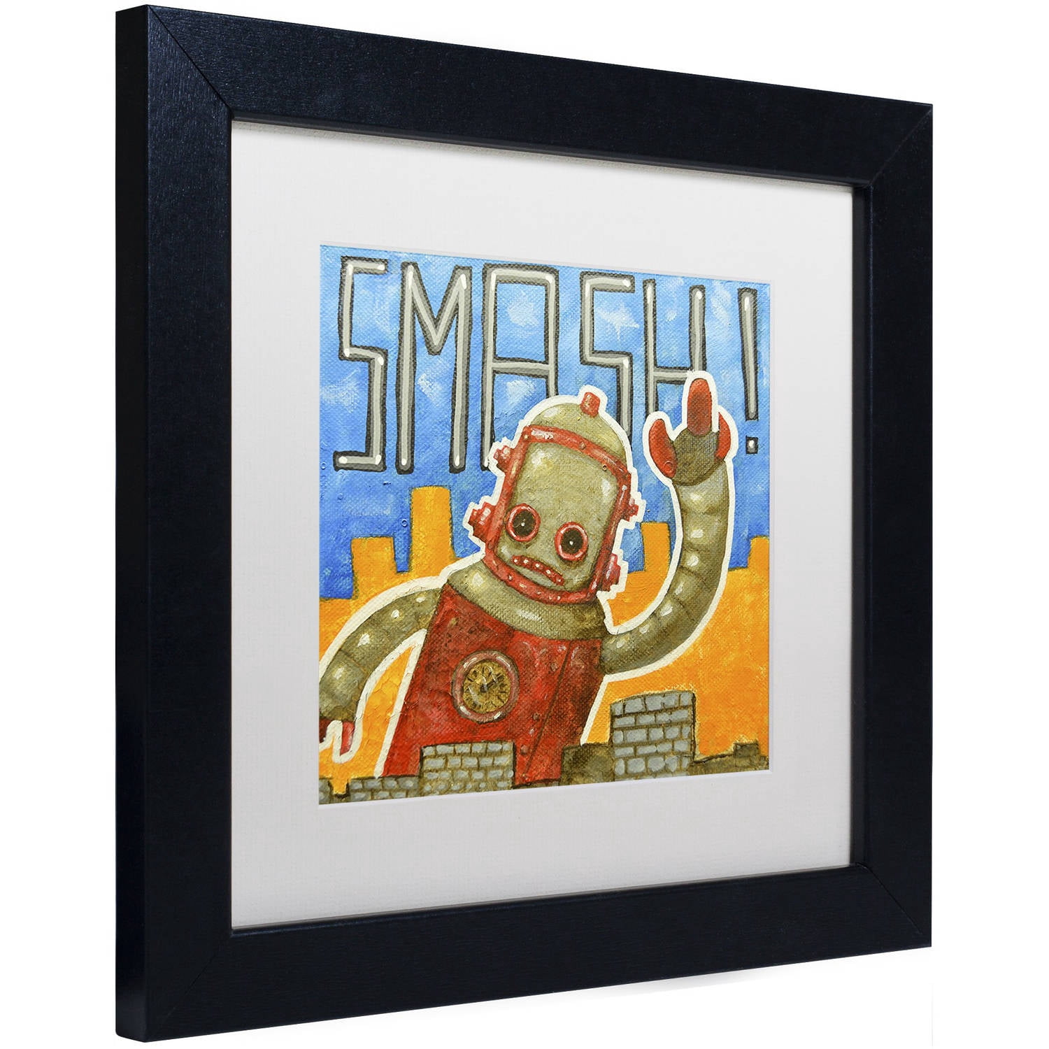 Trademark Fine Art 'Smash!' Canvas Art by Craig Snodgrass, White Matte, Black Frame