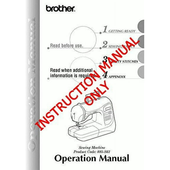 Brother SB3129 Sewing Machine Owners Instruction Manual