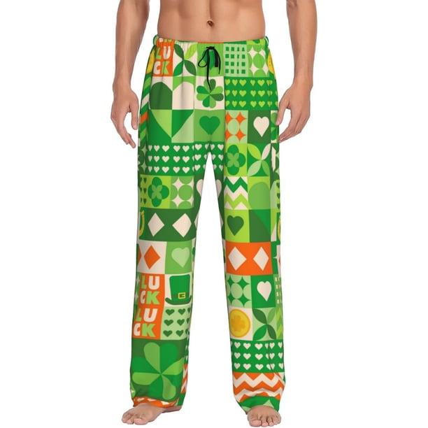 Fotbe St Patrick's Day6 Pantalones de Pijama para Hombre, Pantalones de Dormir, Pantalones de Casa con Cintura Ajustable y Bolsillos-3X-Large