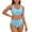 Sky Blue-1, variant on Swimsuit for Women Two Piece Bathing Suits Two Piece Solid Color Back Tankini Swimsuit Bikini Bathing With Adjustable Ties