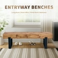 thumbnail image 2 of GZXS 59" Industrial Dining Bench w/ Thick MDF Wood Top & Metal Legs, Indoor Bench for Kitchen, Entryway Bedroom (Natural Wood Wash), 2 of 9