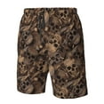 thumbnail image 4 of Salouo Brown Camouflage Skull Pattern Swim Trunks for Men,Men's Hawaiian Bathing Suit Swimsuits Quick Dry Swimming Board Shorts Beach Shorts with Pockets-XX-Large, 4 of 6