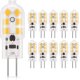 thumbnail image 1 of Bombilla LED G4 de 2 W, 200 lm, bombillas de iluminación CA/CC de 12 V equivalente a halógena de 20 W, luz blanca cálida de 3000 K, no regulable, repuesto para campana y lámpara de araña, paquete O Feliz Sencillez, 1 of 4