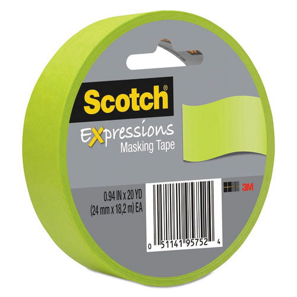 Expressions Masking Tape, 3" Core, 0.94" X 20 Yds, Lemon Lime | Bundle of 5 Rolls