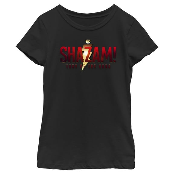 Girl's Shazam! Fury of the Gods Movie Logo Graphic Tee Black X Large