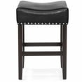 thumbnail image 2 of Best Choice Products Set of 2 Backless Faux Leather Upholstered 26in Counter Stools w/ Silver Nailhead Trim - Black, 2 of 5