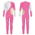 thumbnail image 4 of iiniim Kids Girls Shiny Rhinestone Full Body Long Sleeve Unitard One Piece Gymnastics Dance Bodysuit Jumpsuit Catsuit Pink 16, 4 of 7