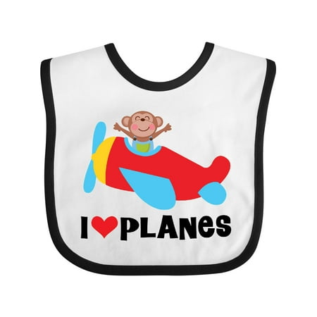 

Inktastic Airplane I Love Planes Gift Baby Boy Bib
