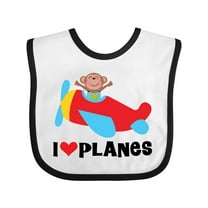 Inktastic Airplane I Love Planes Boys Baby Bib
