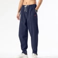 thumbnail image 4 of YYDGH Sweatpants for Men Elastic Waist Drawstring Pants with Pockets Solid Color Loose Fit Casual Straight Leg Trousers, 4 of 7