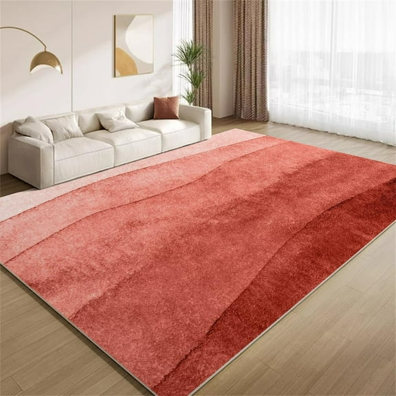 Vintage Terracotta Rug Area Rugs Gradient Pink Beach Rugs Soft Washable Non Slip Carpet for Room Living Room Bedroom Entry Floor Mats