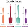 thumbnail image 2 of U-Taste 600°F High Heat Resistant Silicone Spatula Set of 4, BPA-Free Food Grade Kitchen Cooking Baking Mixing One Piece Seamless Flexible Rubber Scraper for Nonstick Cookware (Multicolor), 2 of 9
