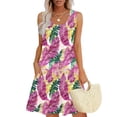 thumbnail image 1 of Ovzne Robes pour Femmes Robe Femme Femme Décontractée Ample Été Robe Imprimée Sans Manches Col en V Ensemble Haut/chemise Grande Taille Robe Maxi Imprimée Liquidation, 1 of 6