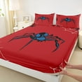 thumbnail image 3 of jejeloiu Spooky Spider Twin Sheet Sets,Happy Halloween Twin Fitted Sheet,Red Black Flat Sheet For Teens,Breathable Home Decor,3 Pieces, 3 of 7