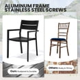 thumbnail image 4 of Crestlive Products Set of 4 Aluminum Outdoor Chairs Dining Set with Arm, Gray, 4 of 7