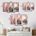 thumbnail image 4 of Designart "Vintage New York with Empire State Building II" City New York Framed Wall Art Set Of 3 - Pink New York Frame Gallery Wall Set For Home Decor, 4 of 6