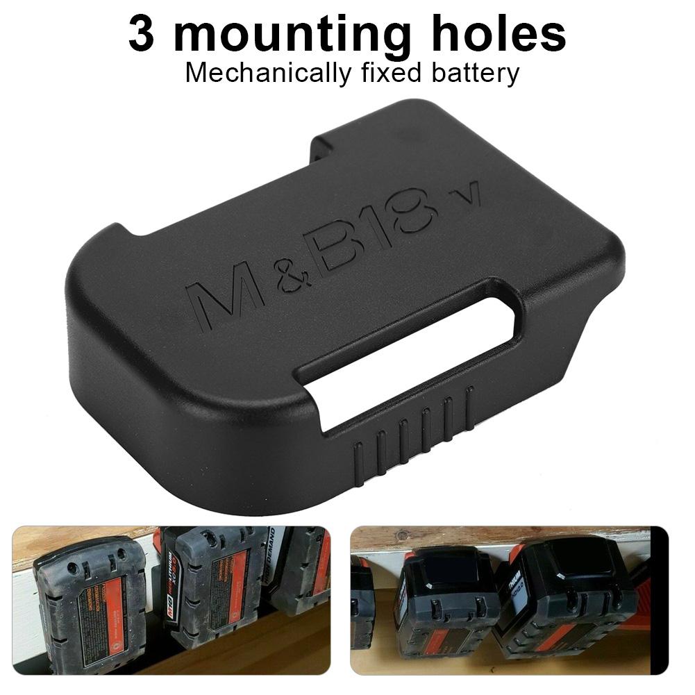 2x Black MAKITA BATTERY Mount Holder for Shelf Slots Rack Holder Stand