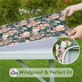 thumbnail image 6 of Pioneer Flower Floral Print Pattern Square Fitted Tablecloth with Elastic Edge,Square Table Cover,Washable Elastic Table Cover for Home Kitchen Party Decor 34"x34", 6 of 6