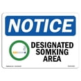 thumbnail image 1 of SignMission OS-NS-A-1824-L-15402 18 x 24 in. OSHA Notice Sign - Designated Smoking Area, 1 of 1