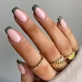 thumbnail image 2 of Fofosbeauty 24pcs Press on False Nails, Square Fake Nails, Square French Gray, 2 of 8