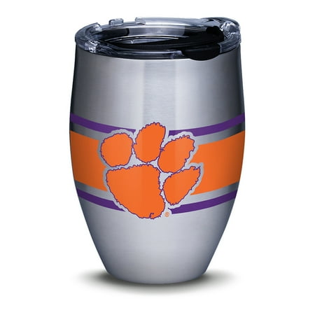 NCAA Clemson Tigers Stripes 12 oz Stainless Steel Tumbler with lid