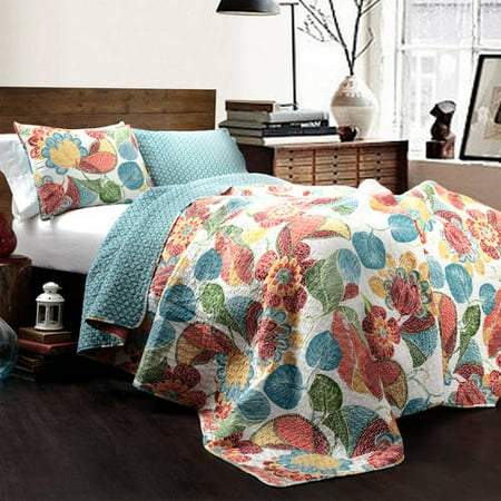 Layla 3 Piece Orange Blue Quilt Set This On Opens A Dialog That Displays Additional Images For Product With The Option To Zoom In Or Out