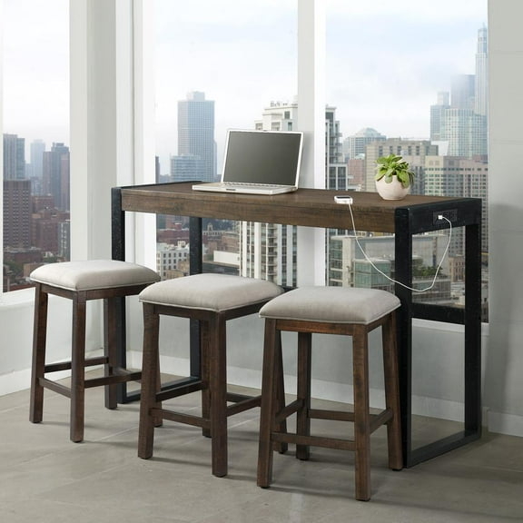 Picket House Furnishings Enrico Multipurpose Bar Table Set in Walnut