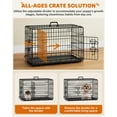thumbnail image 2 of 30 inch Dog Crate Double Door Dog Crate w/Divider for Puppy Collapsible Metal Dog Crate with Removable Tray Wire Dog Kennel Pet Crate for Small Medium Dogs Portable Travel Cage, Black, 2 of 16