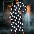 thumbnail image 4 of SELONE Nightgowns Long Sleeve for Women Plus Size Crew Neck Maxi Sleep Shirt Ghost Bats Nighties Halloween Dress, 4 of 8