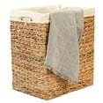thumbnail image 3 of Handmade Rectangular Water Hyacinth Wicker Laundry Hamper with Lid Natural, 3 of 10