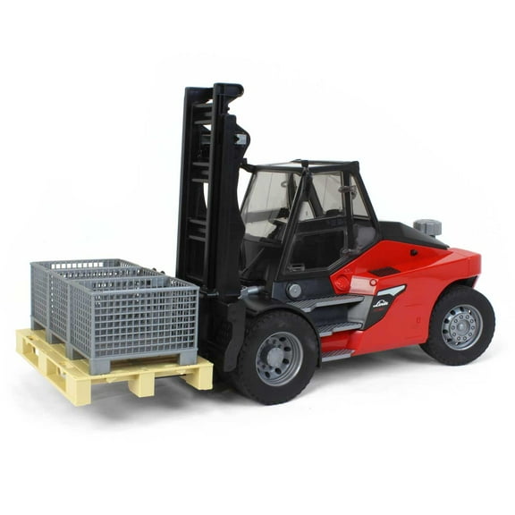 Bruder 02513 Linde HT160 Forklift w/ Pallet and 3 Pallet Cages