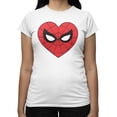 thumbnail image 2 of Marvel Spider-Man Women's Heart Face Icon T-Shirt (Bright White, S-XXL), 2 of 4