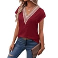 thumbnail image 3 of Fantaslook Lace Womens Blouses Cap Sleeve V Neck T Shirts for Women Summer Casual Tops, 3 of 9