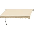 thumbnail image 2 of 10' x 8' Retractable Awning, Patio Awnings, Sunshade Shelter w/ Manual Crank Handle, UV & Water-Resistant Fabric and Aluminum Frame for Deck, Balcony, Yard, Beige, 2 of 6