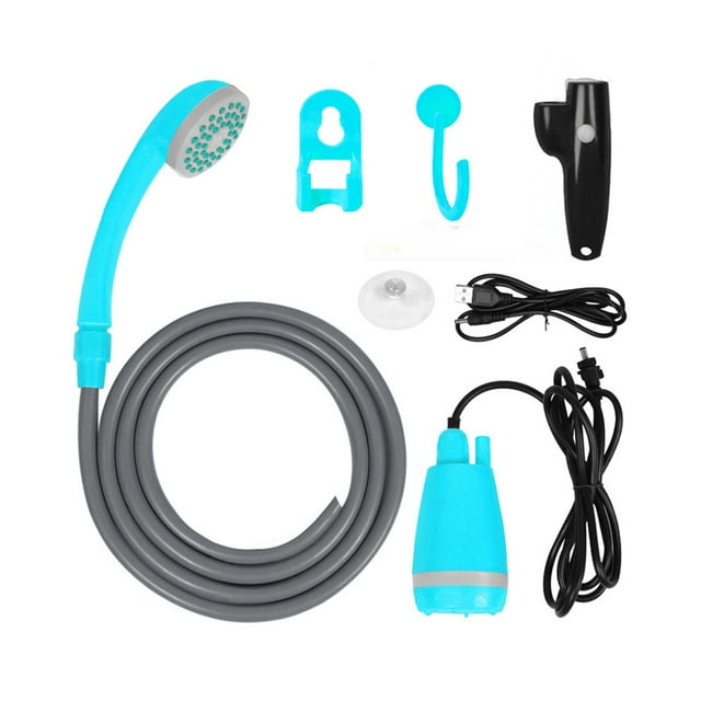 relayinert ABS Camping Essentials Rechargeable And Portable Outdoor Shower Stay Clean On Adventures Compact black blue