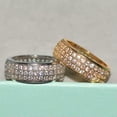 thumbnail image 3 of Charm Wedding Band 925 Silver,Gold Plated Ring Cubic Zircon Women Gifts Sz 6-10, 3 of 8