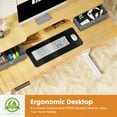 thumbnail image 4 of Electric Standing Office Desk, Height Adjustable Computer Desk Workstation with Double Drawers, Display Bracket, Stainless Steel Frame and T-Shaped Legs, 4 of 7