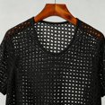 thumbnail image 6 of Mens Crochet Shirt Summer Lightweight Short Sleeve Loose Casual Crewneck Hollow out Knit T-Shirt Beach Shirts, 6 of 8