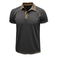 thumbnail image 4 of pstuiky camisetas camisas para hombre, Blusa de manga corta con cuello vuelto, transpirable, con botones y color liso para hombre camisas casuales para hombre m, 4 of 7