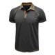 thumbnail image 4 of pstuiky camisetas camisas para hombre, Blusa de manga corta con cuello vuelto, transpirable, con botones y color liso para hombre camisas casuales para hombre m, 4 of 7