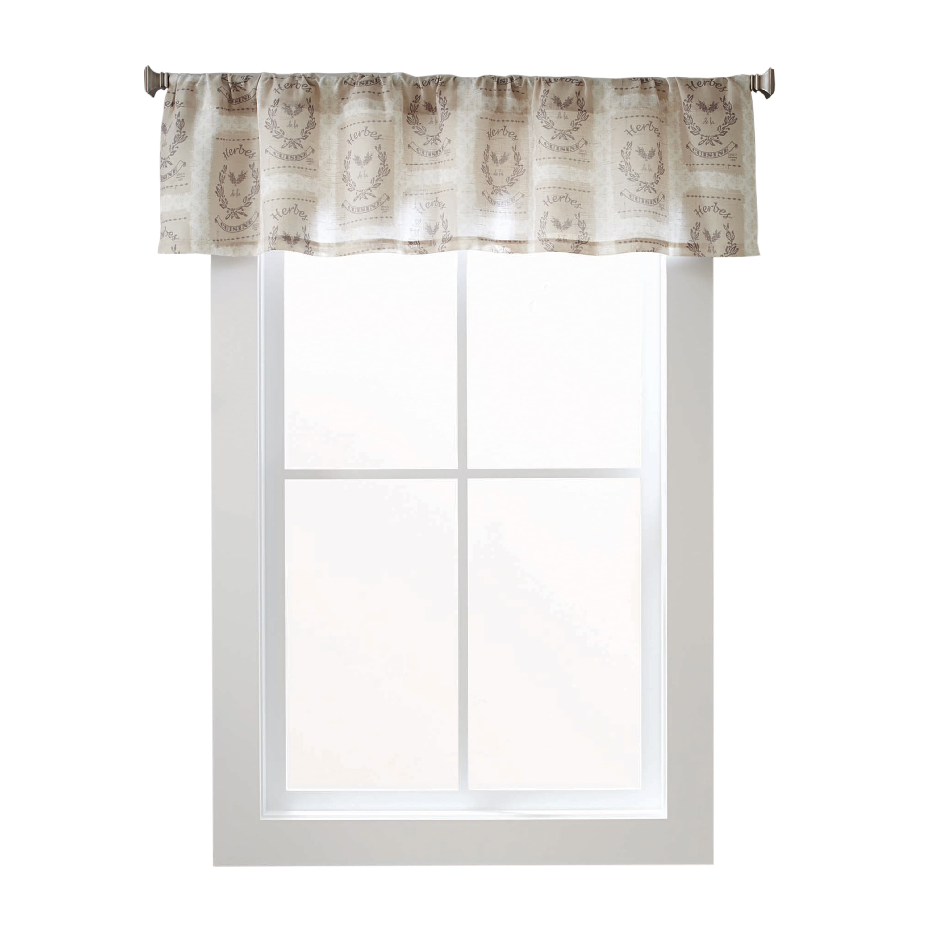 Lorraine Home Fashions White 48" wide by 16" long Medallion Macrame Valance 
