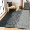 thumbnail image 4 of SAFAVIEH Vintage Leather Jarred Diamond Striped Area Rug, Light Grey/Black, 4' x 4' Round, 4 of 5