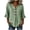 Green, variant on Women's Casual Striped V Neck Button Flare 3/4 Sleeve Loose Fit Everyday Blouses for Women