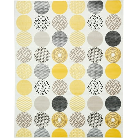 Honey Rectangular Rug - Unique Loom Honey Bee Metro Rug