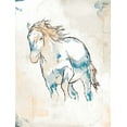 thumbnail image 2 of OnRei 19x24 White Modern Wood Framed Museum Art Print Titled - Running Horse Blue, 2 of 4